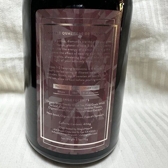 NEW! MAGIC HOUR DIAMOND WHITE TEA IN VIOLET GLASS APOTHECARY JAR 60-75 CUPS - Picture 6 of 6